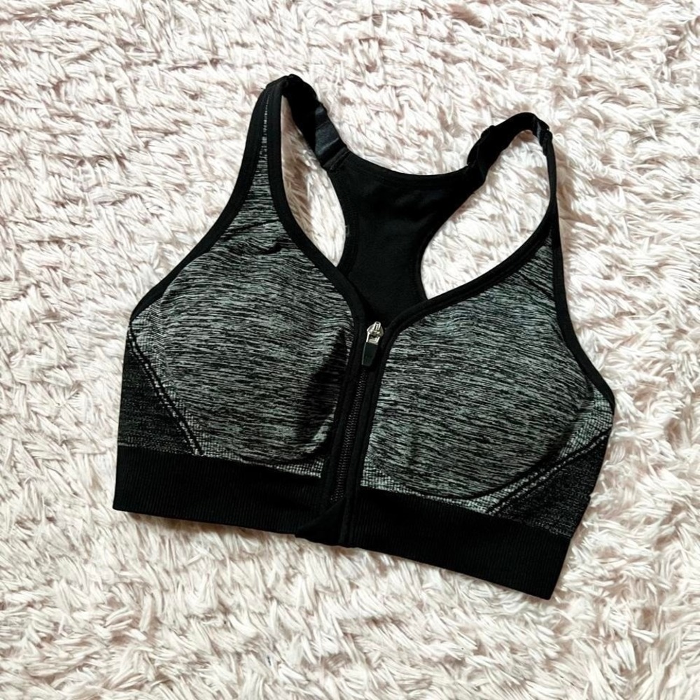 Front‎ Clasp Zipper Seamless Fitness Athletic Sports Bra Womens S Compression